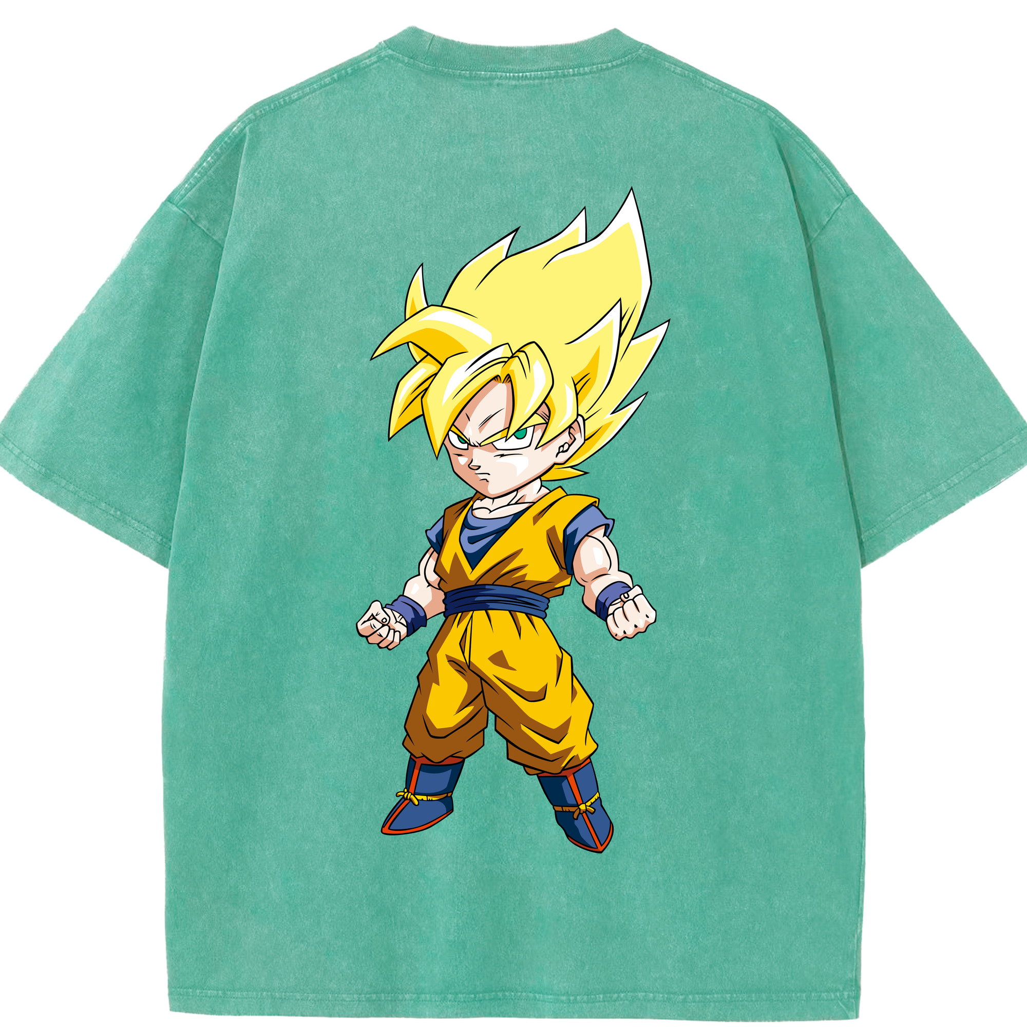 （画像用） ドラゴンボール 孫悟空（そん ごくう）Son Goku カカロット DRAGON BALL Kakarotto 綿100% ヴィンテージ風 半袖Tシャツ（背面プリント）